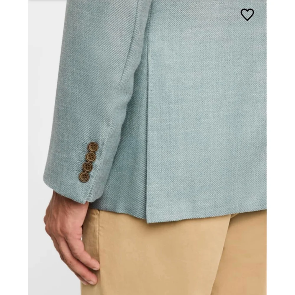 NWT Men's Canali Green Wool-Blend Twill Blazer 41R (52IT) - Picture 6 of 7